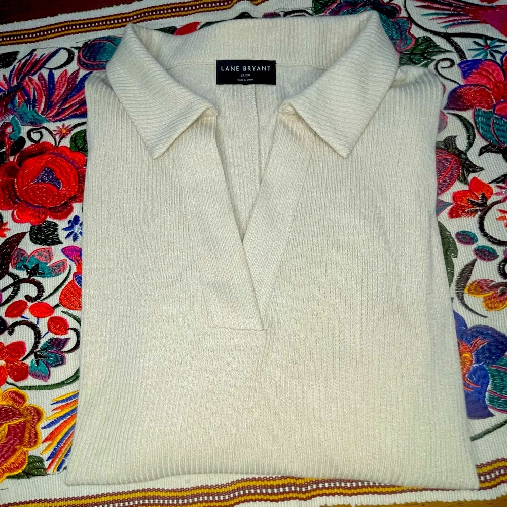 Ribbed long sleeve cream colored top. Used barely worn condition.
